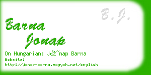 barna jonap business card